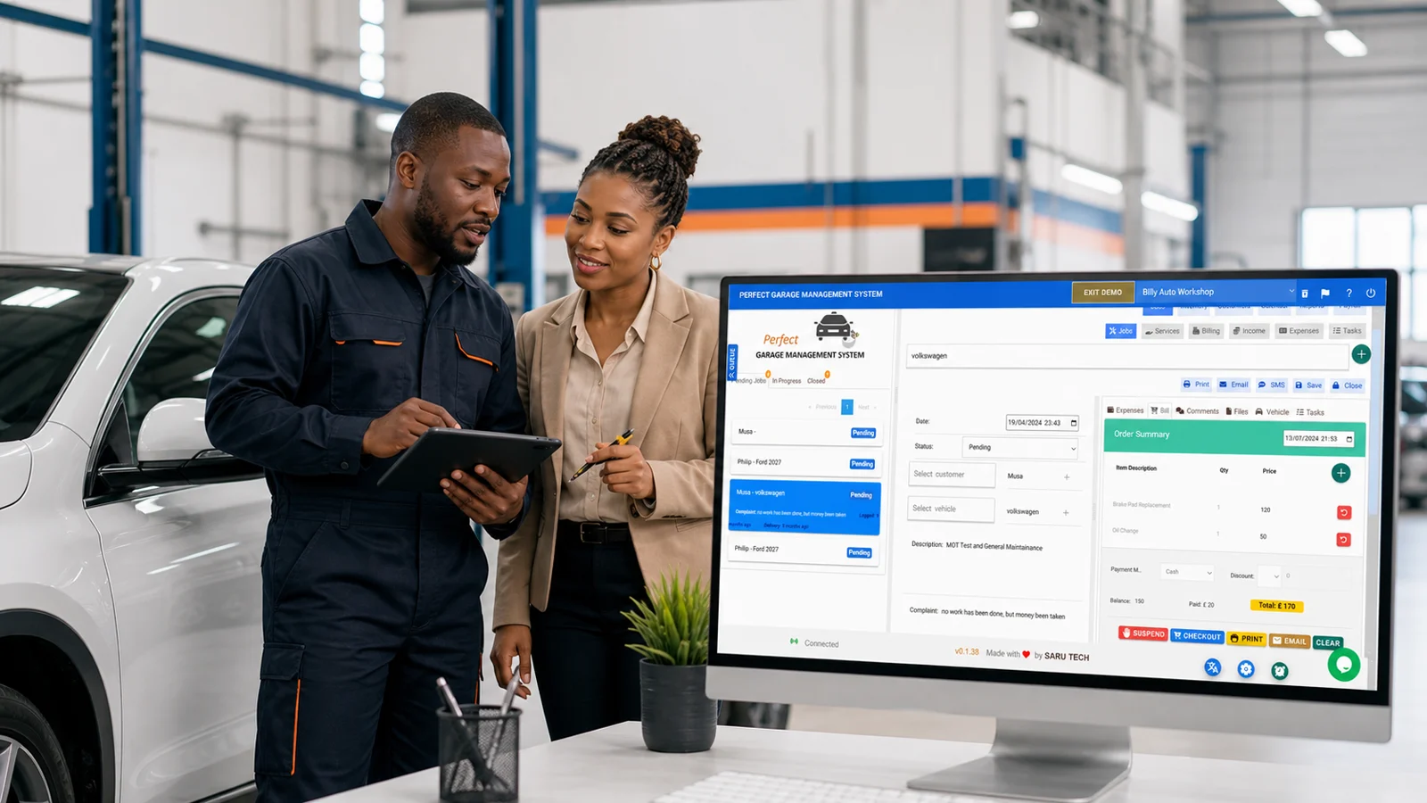 Perfect Garage Management System in a professional work environment
