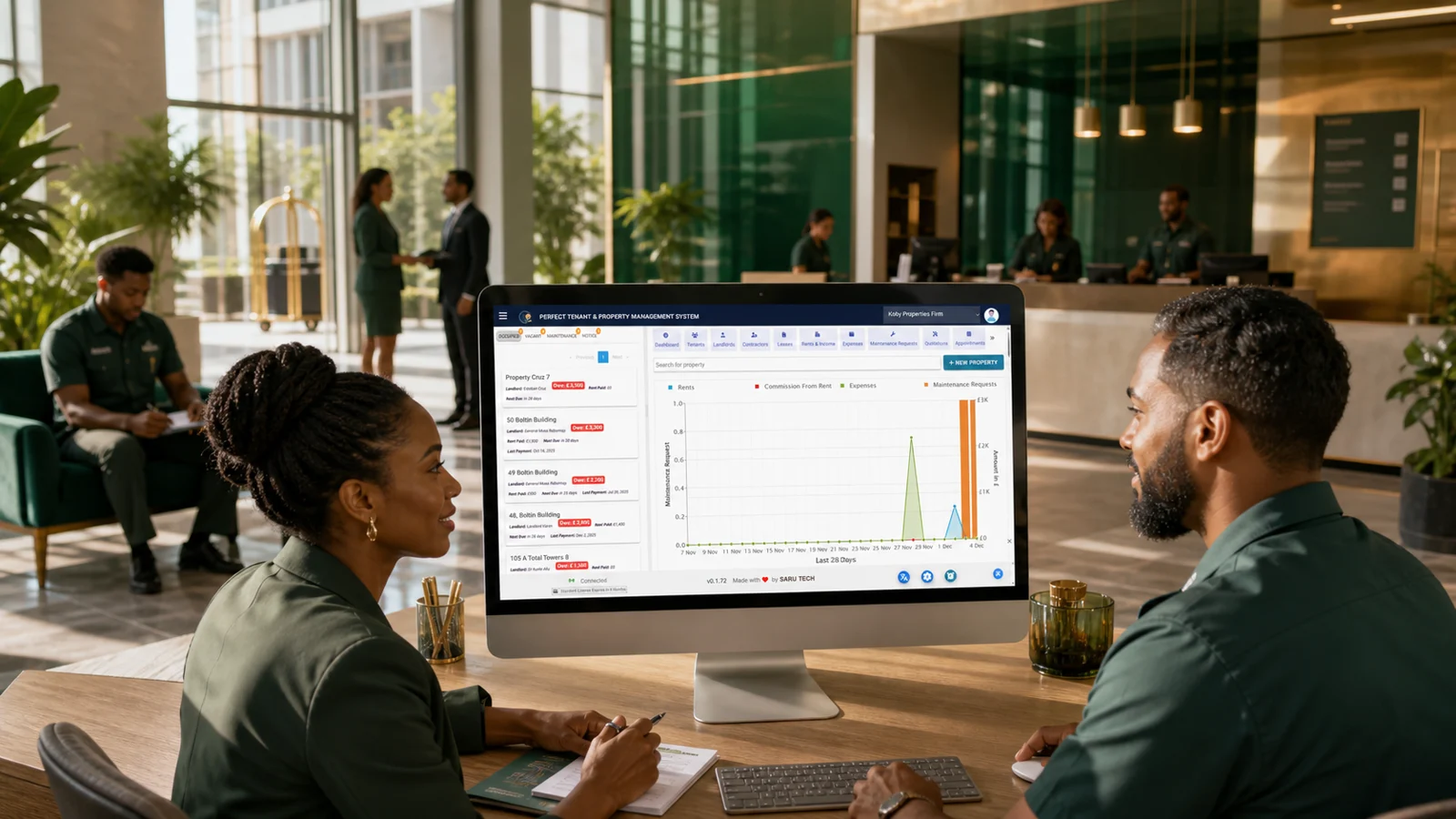 Perfect Tenant and Property Management System in a professional work environment