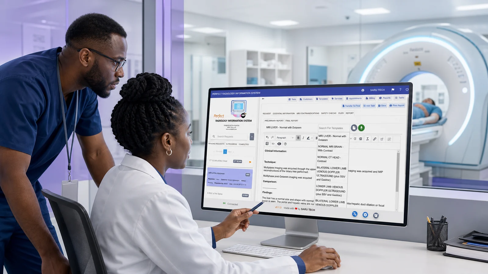 Perfect Radiology Information System in a professional work environment