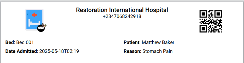 Print Admission Slip Screenshot