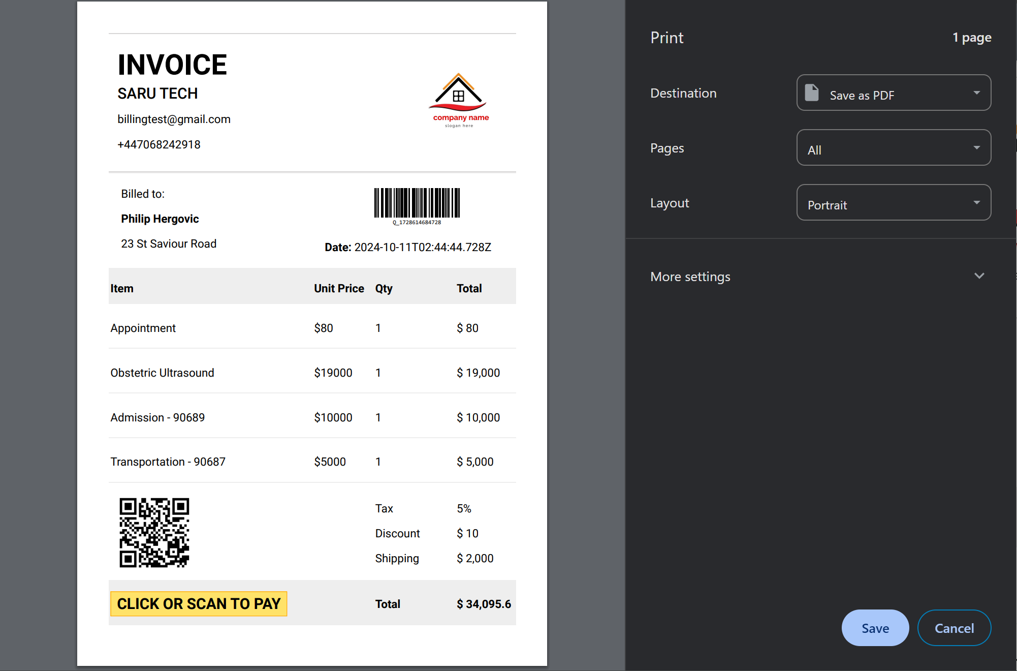 Print Invoice