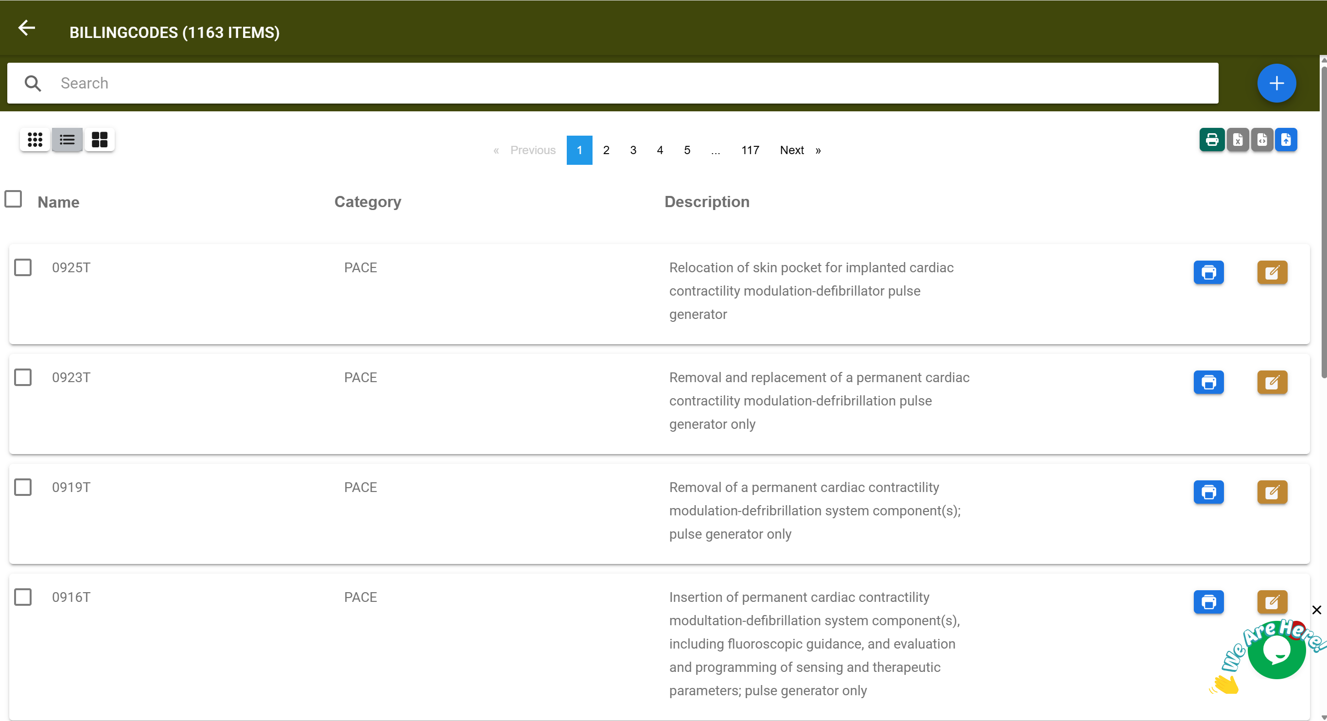 Billing Codes and CPT Support
