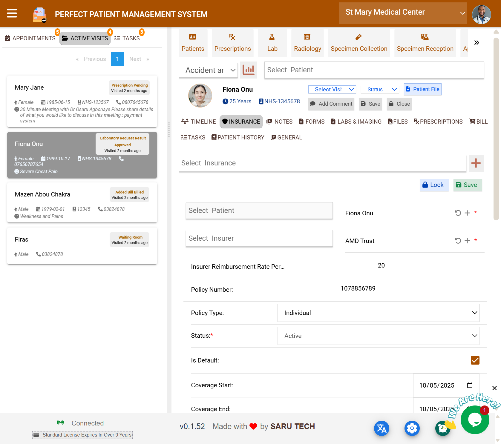Insurance and Billing Integration