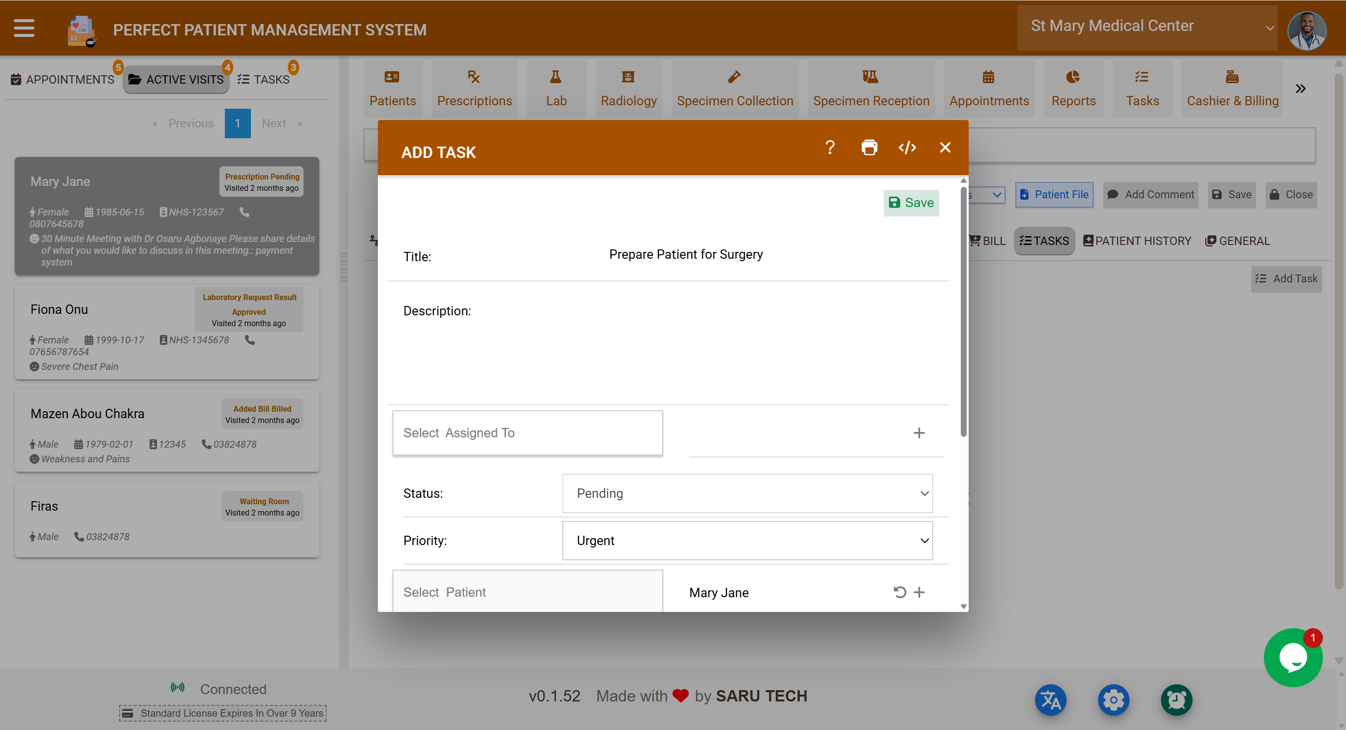 Tasks Tab