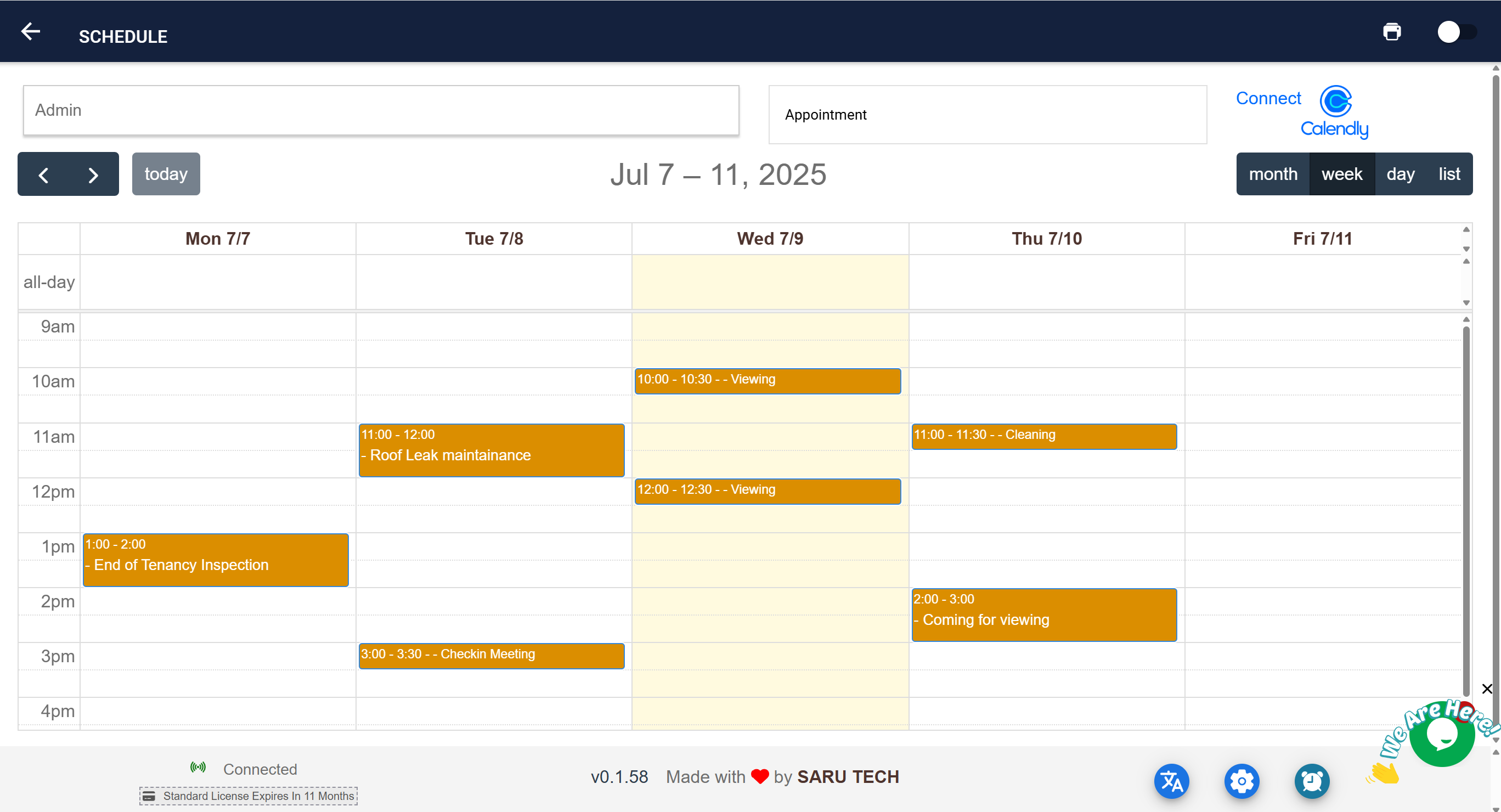 Appointments Calendar Screenshot