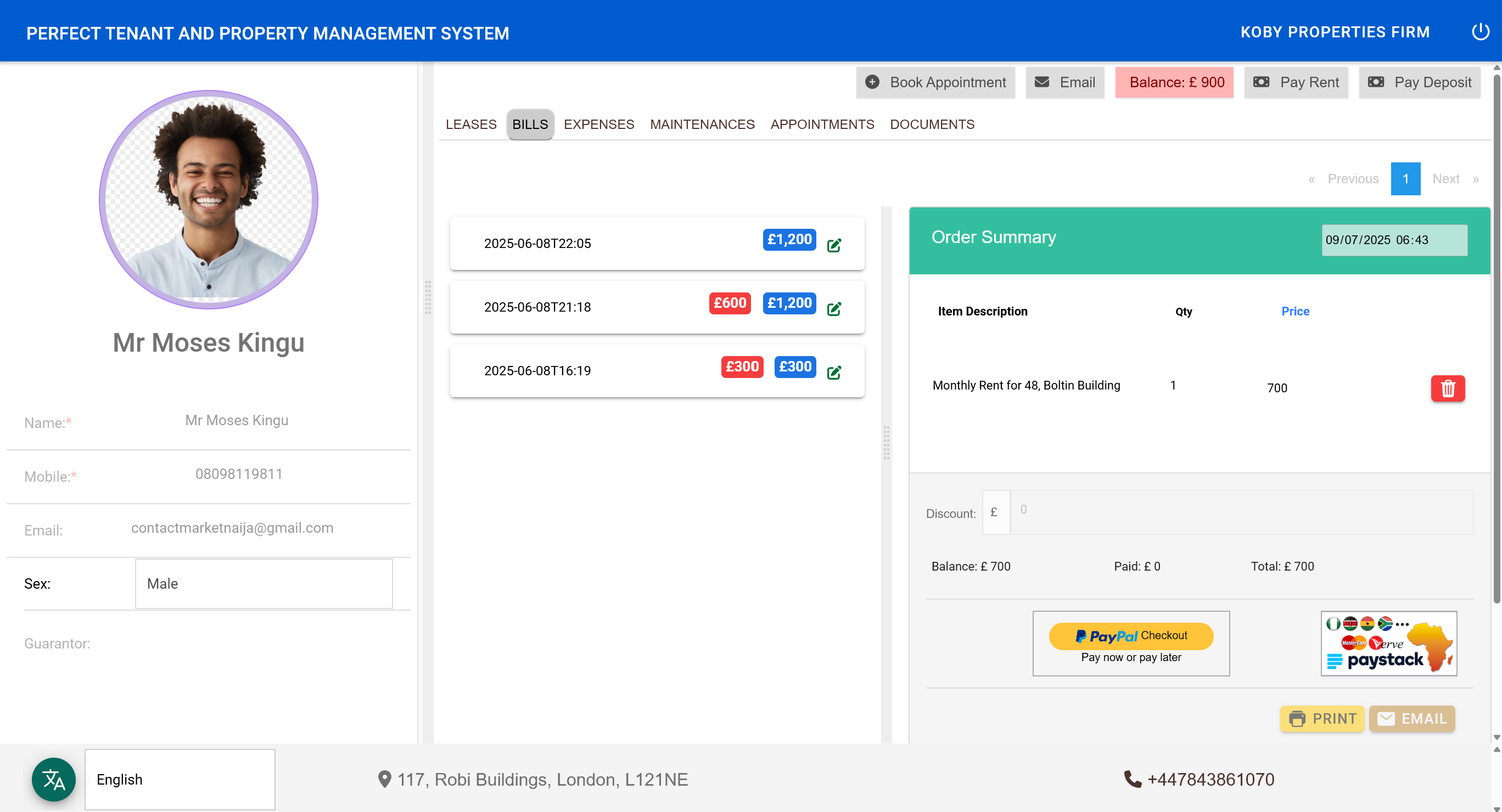 Tenant Portal Dashboard