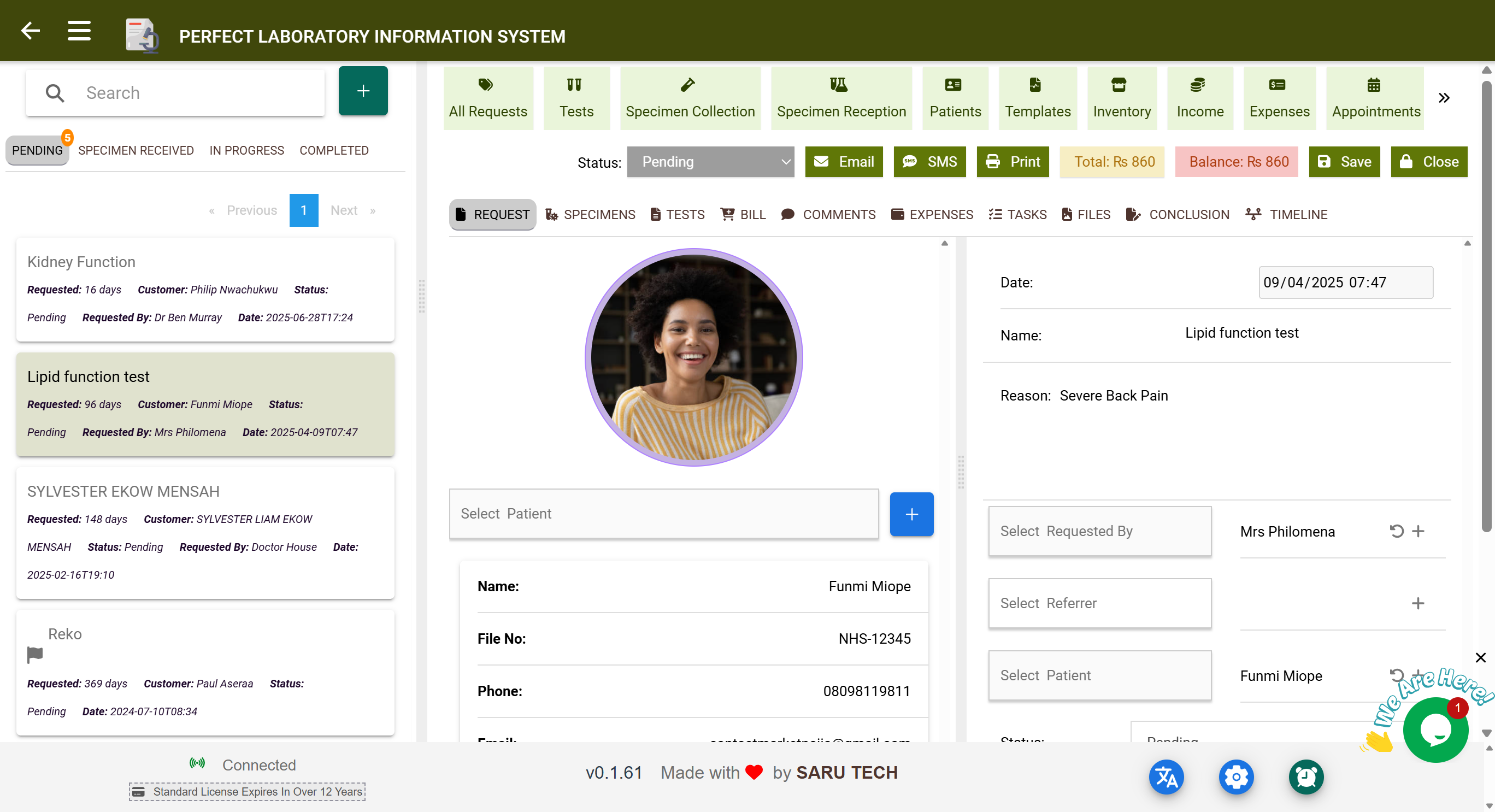Lab Management Screenshot