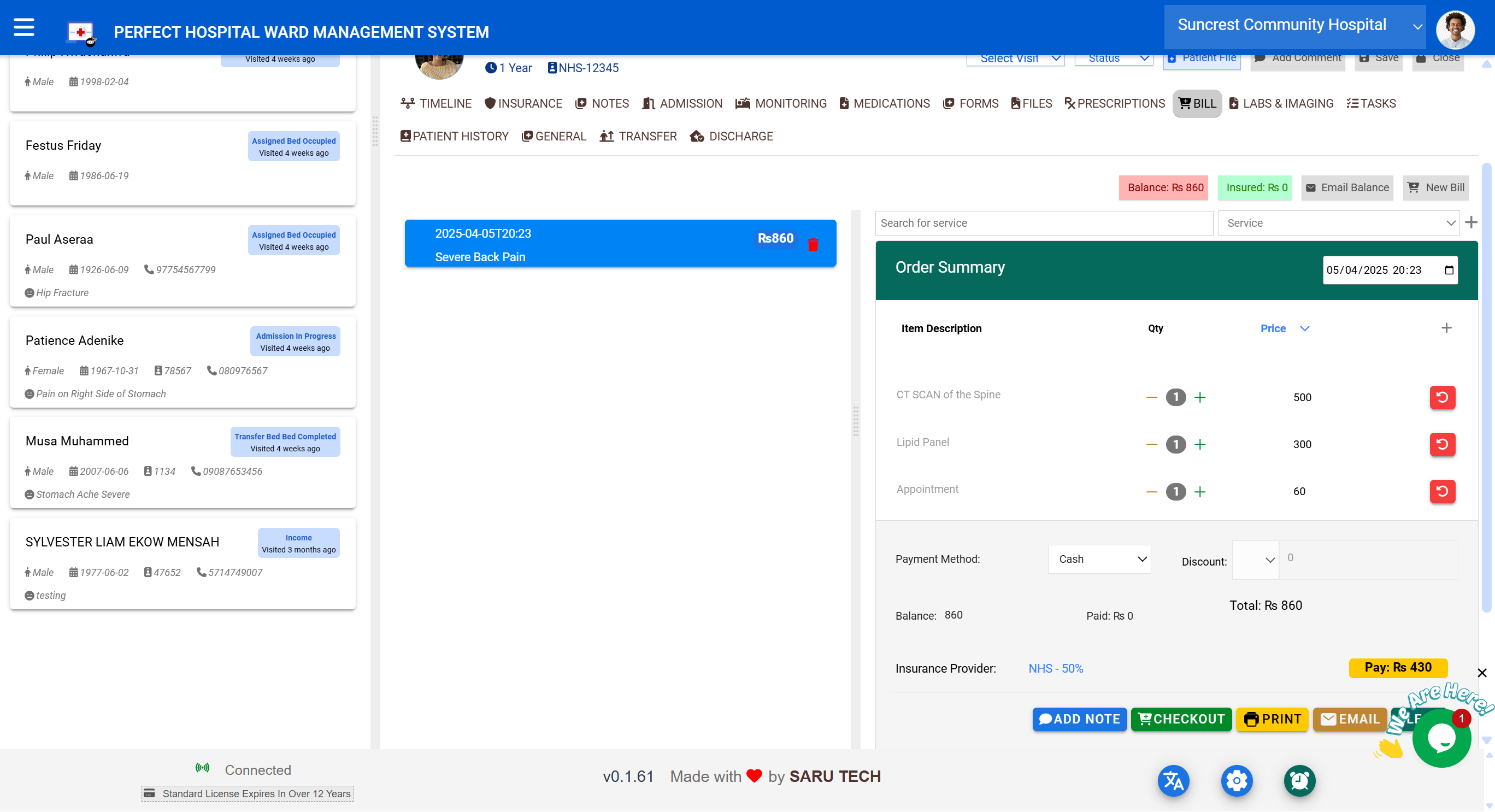 Billing Tab Screenshot