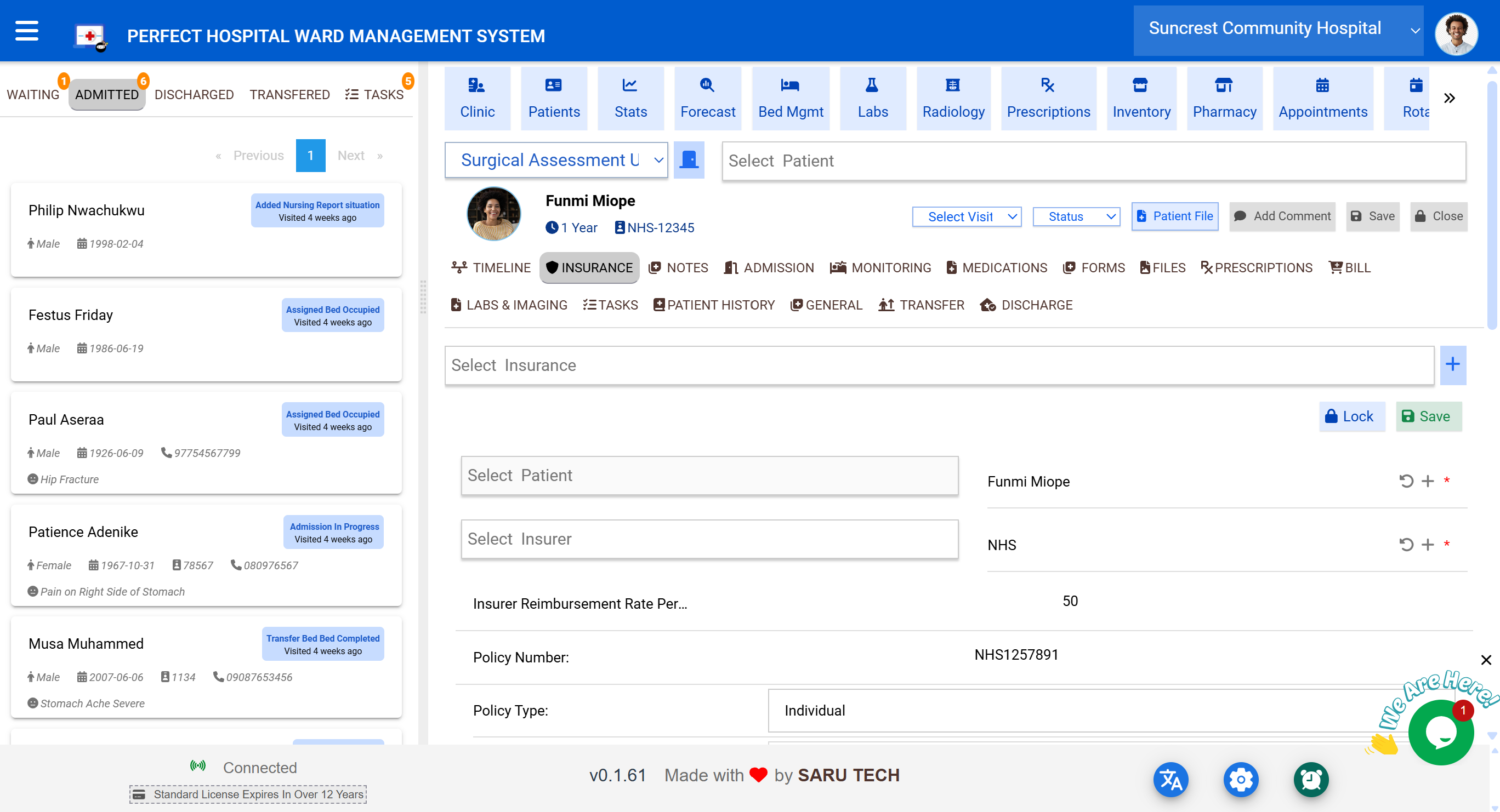 Insurance Tab Screenshot