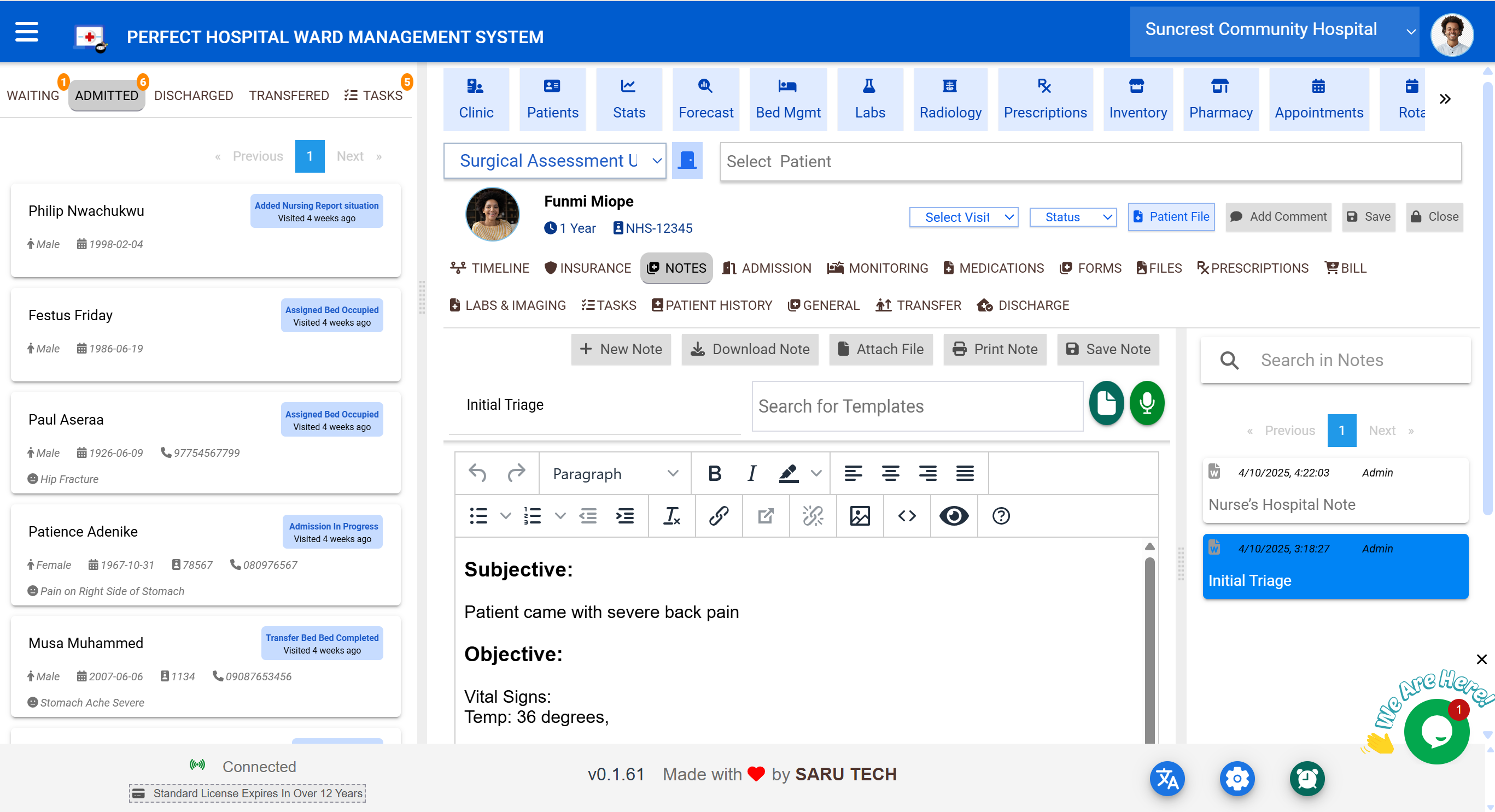 Notes Tab Screenshot
