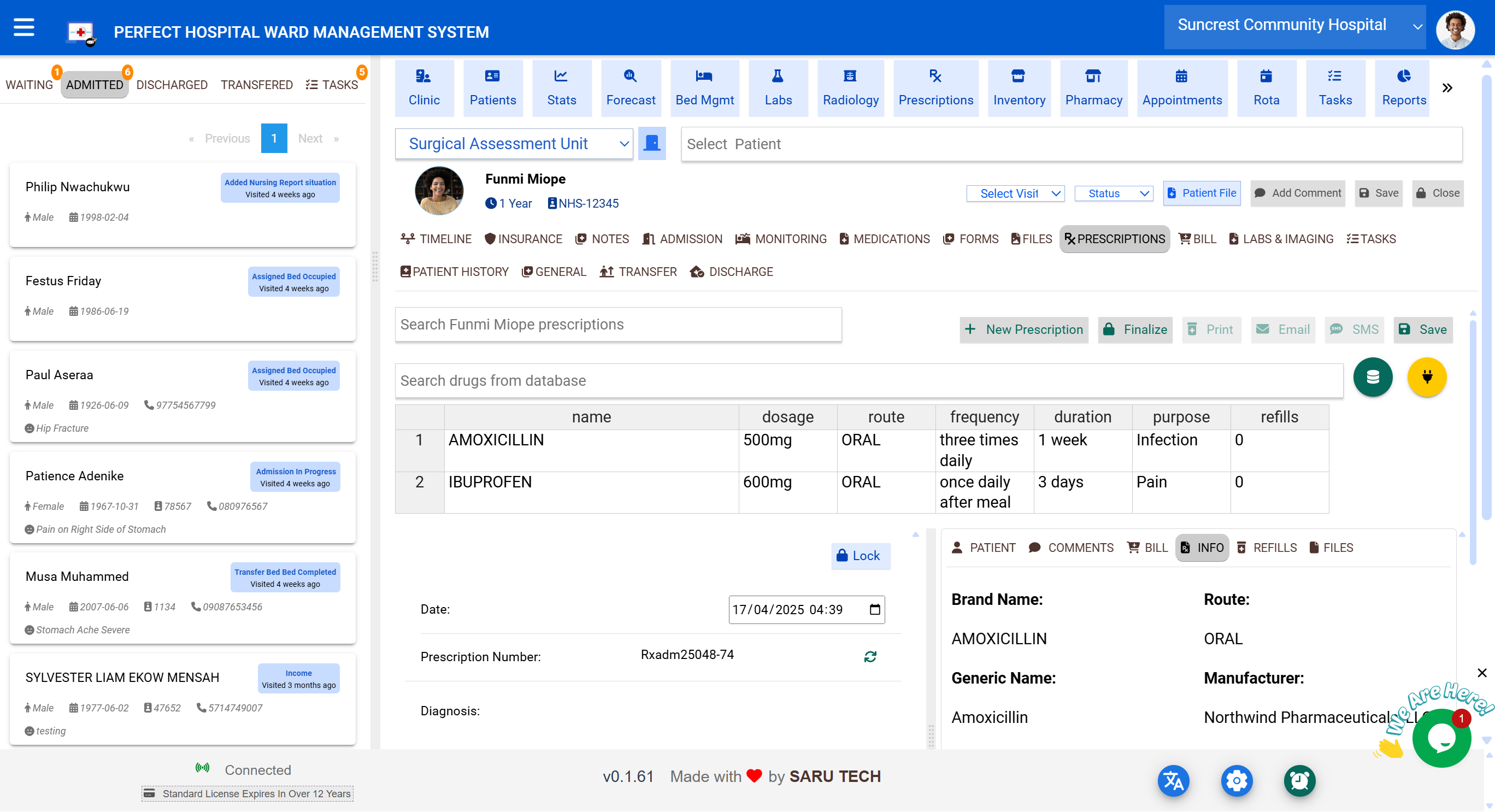 Prescriptions Tab Screenshot