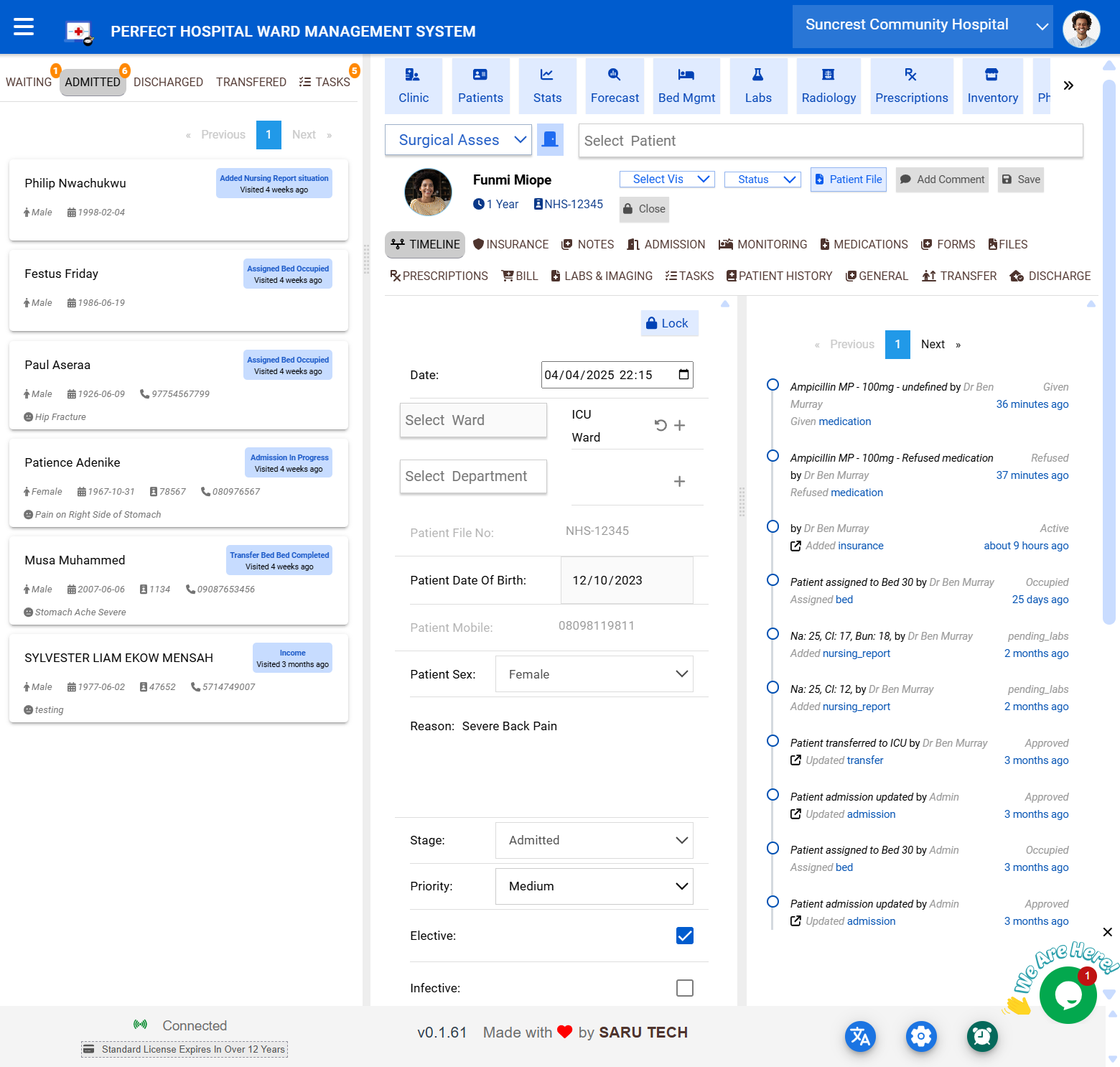 Patient Visit Timeline Tracking