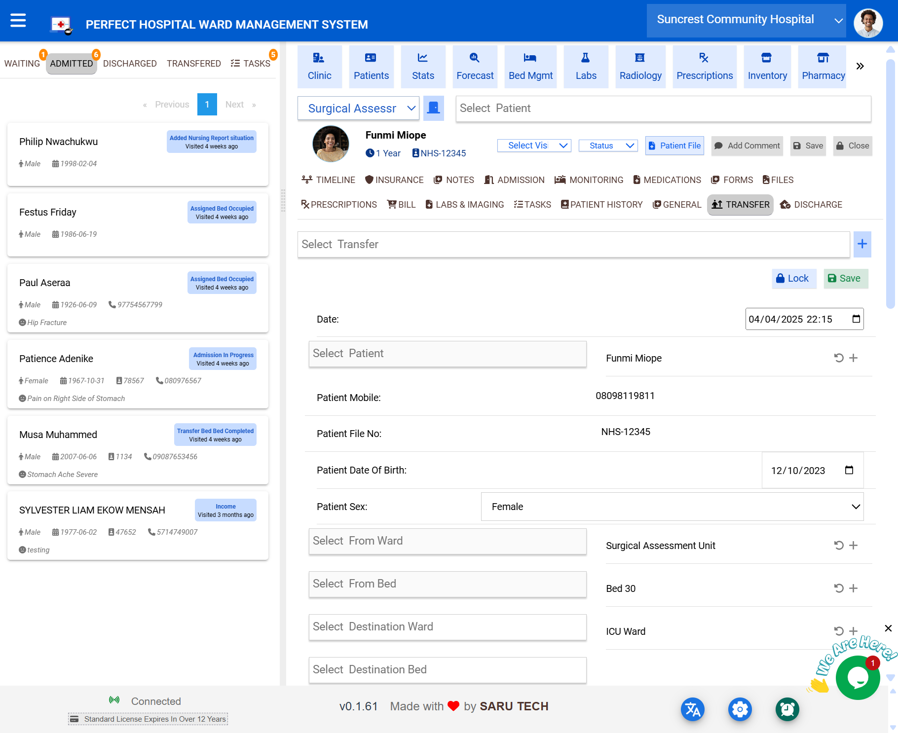 Transfer Tab Screenshot